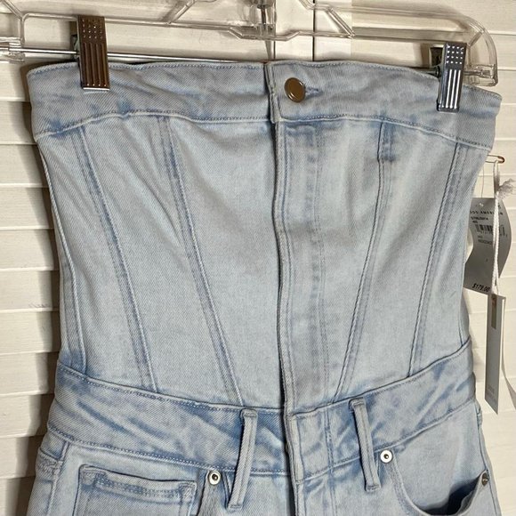 COPY - Good American FIT FOR SUCCESS Compression 90s Tube Denim Jumpsuit Light … - Picture 3 of 9